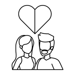 young couple with heart love