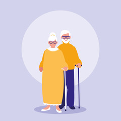 grandparents couple characters icon