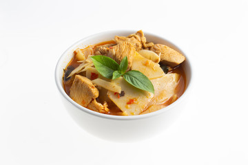 Chicken red curry with Pickled bamboo shoots