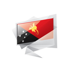 Papua New Guinea flag, vector illustration on a white background