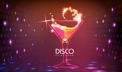 Neon Disco cocktail party background