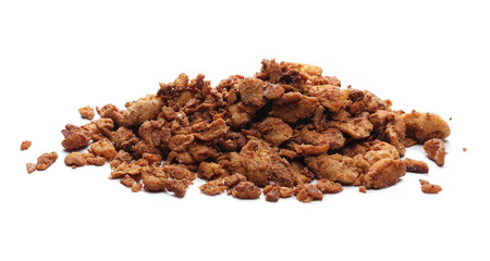 Pork cracklings isolated on white background