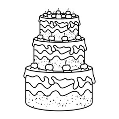 delicious cake celebration icon