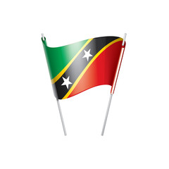 Saint Kitts and Nevis flag, vector illustration on a white background