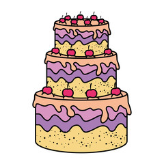 delicious cake celebration icon