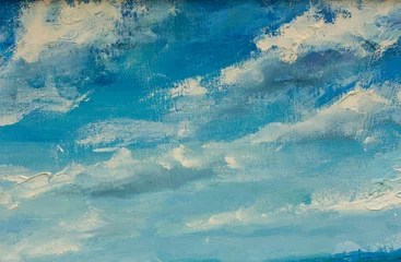 Abstract clouds blue sky oil painting background © weris7554