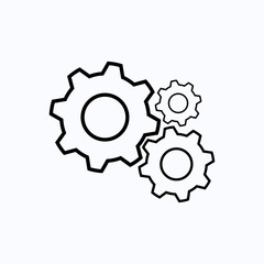 Icon of gears. Flat style vector illustration