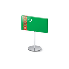 Turkmenistan flag, vector illustration on a white background