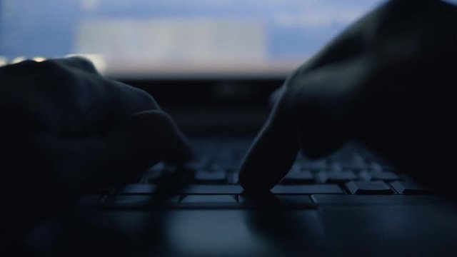 Programmer Coding, Typing at Night