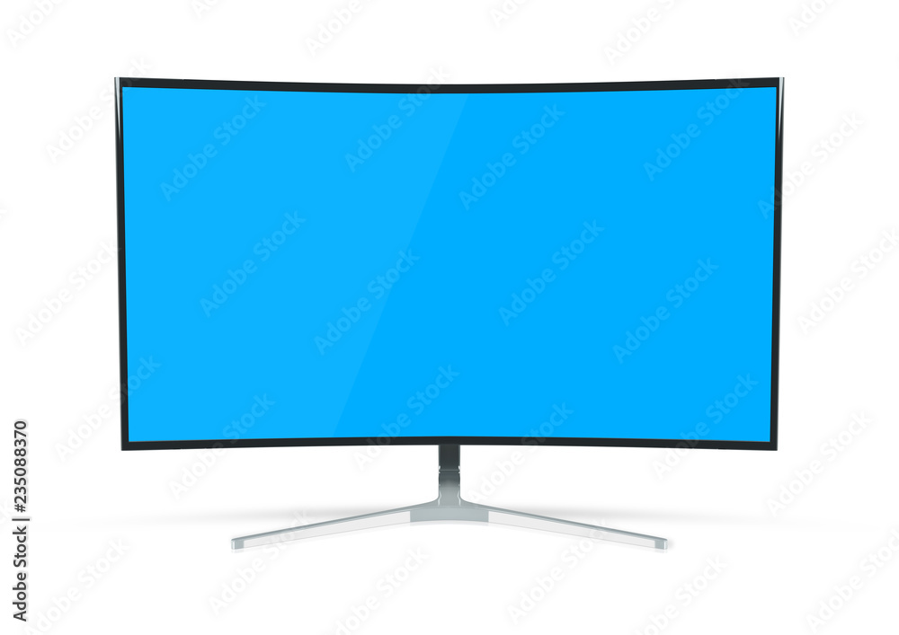 Aufkleber modern computer monitor mockup isolated on white 3d rendering