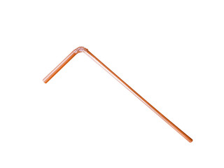 Brown drinking straw isolated on white background with clipping path