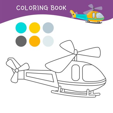 Coloring book for children. Cartoon fire engine.
