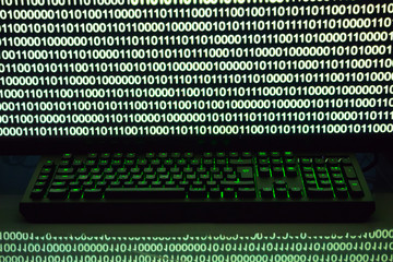 Keyboard and monitor with binary code