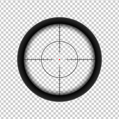 Sniper AR crosshairs icon with red target dot.