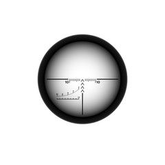 Sniper scope crosshairs. Rifle aim icon. Weapon viewfinder.