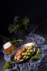 delicious kale Pan with pinkel and kassler
