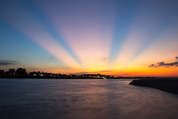 Sunset at Mekong river