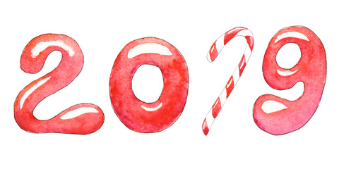 New Year 2019 with candy