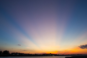 Sunset at Mekong river