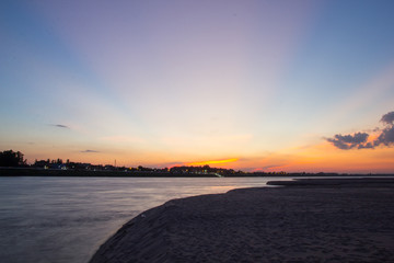 Fototapeta na wymiar Sunset at Mekong river