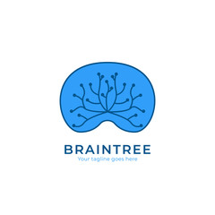 Brain tree artificial intelligence technology nature logo icon symbol