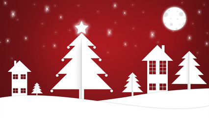 Fototapeta premium Weihnachtsdorf - rot
