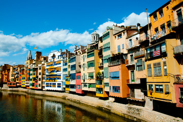 Colorful Houses in Onyar River - Girona - Spain