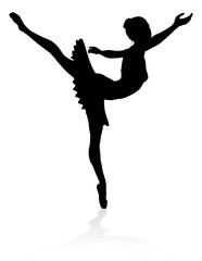 Silhouette of a ballet dancer dancing in a pose or position © Christos Georghiou