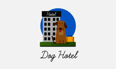 Dog Hotel Vector Illustration 