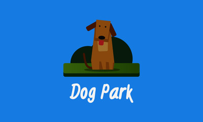 Dog Park Vector Illustration 
