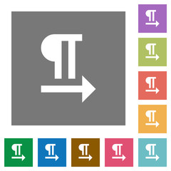 Left to right text direction square flat icons