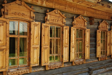 Wooden building in the village.