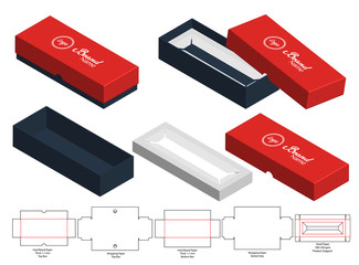 Box packaging die cut template design. 3d mock-up