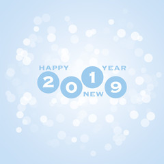Best Wishes - Blue Abstract Modern Style Happy New Year Greeting Card, Cover or Background, Creative Design Template - 2019