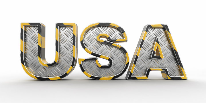 Metal USA text. Image with clipping path.