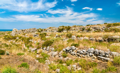 Fototapeta na wymiar Ruins of Chersonesus, an ancient greek colony. Sevastopol, Crimea
