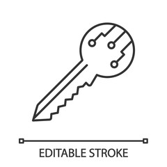 Private digital key linear icon