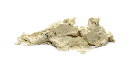 Hummus, chickpea and pumpkin seeds spread, isolated on white background