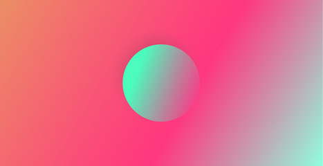 Abstract neon color background with round shape in the middle. Abstract vector illustration, horizontal.