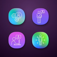 Business management app icons set