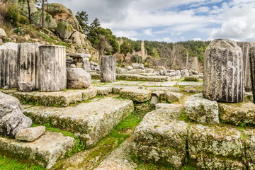 Fototapeta na wymiar Labranda archaeological site, where the the temple of Zeus Labraundeus is, Mugla Province, Turkey.
