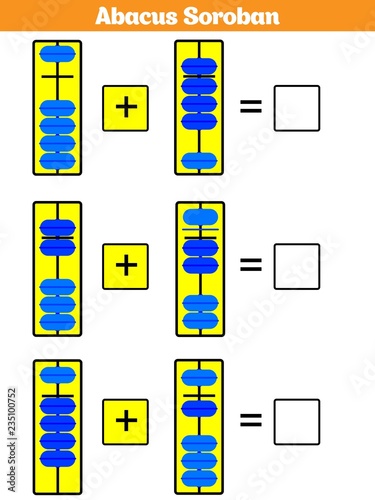 abacus soroban kids learn numbers with abacus math worksheet for abacus soroban kids learn numbers with abacus math worksheet for children vector illustration