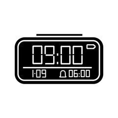 Digital alarm clock glyph icon