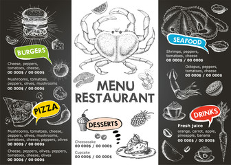 Restaurant cafe menu, template design. Food flyer.