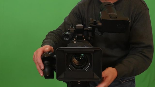 camera operator working with a camcoder