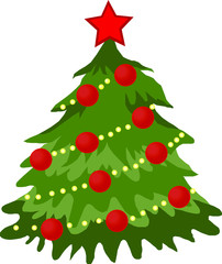 Christmas tree with bright lights
