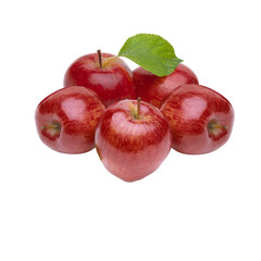 Red apples isolated on white background