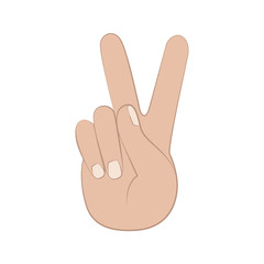 peace victory symbol hand isolated on white background vector illustration EPS10