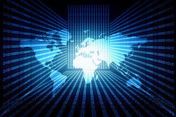 Fototapeta premium 2d illustration world map abstract background