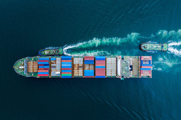 business shipping cargo containers import export and exchange  fright ship open sea asia pacific...